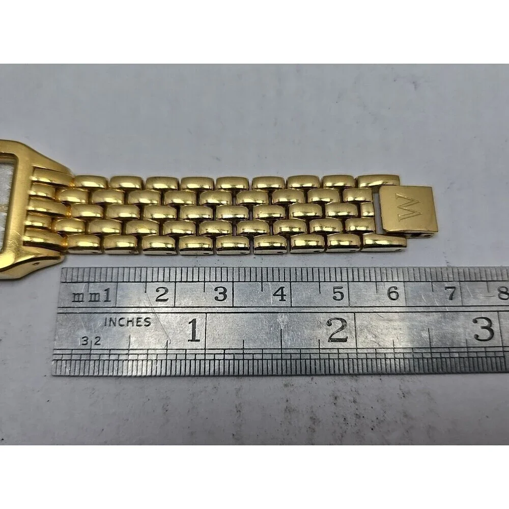Waltham WAW045 Gold Tone Square Quartz Womens Watch New Battery Size Small